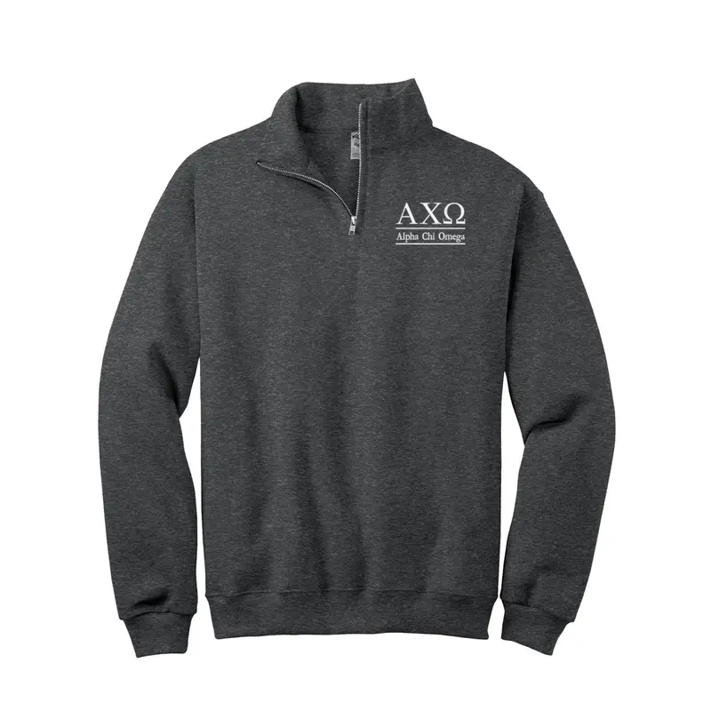 Alpha Chi Omega Quarter Zip Pullover Sweatshirt 1
