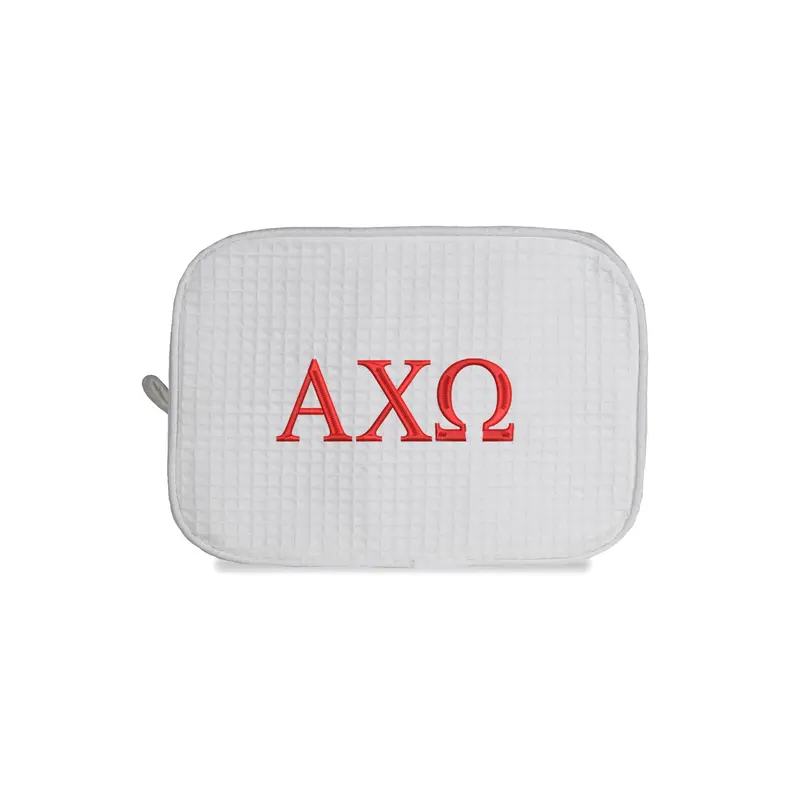 Alpha Chi Omega Waffle Weave Cosmetic Bag 1