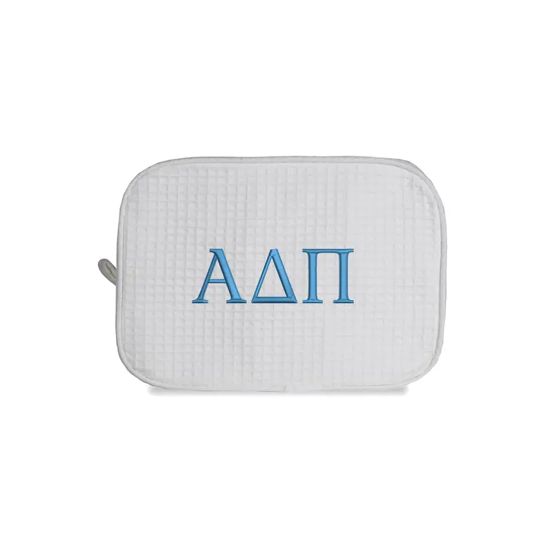 Alpha Delta Pi Waffle Weave Cosmetic Bag 1