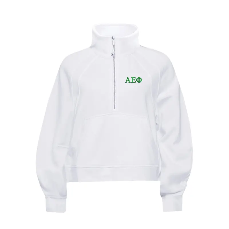 Alpha Epsilon Phi Lululemon Scuba Oversized Funnel-Neck Half Zip - White 1