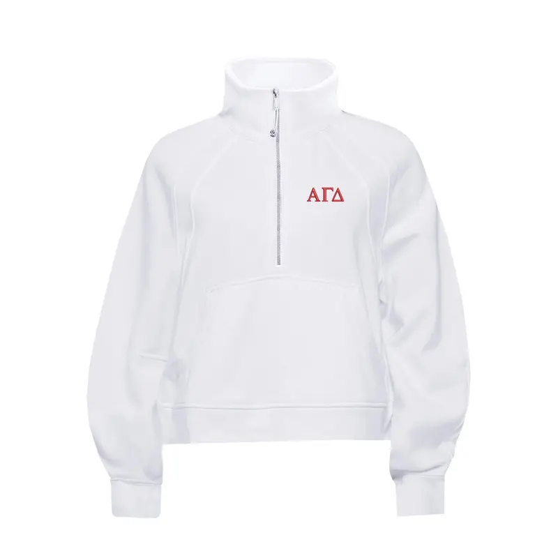 Alpha Gamma Delta Lululemon Scuba Oversized Funnel-Neck Half Zip - White 1