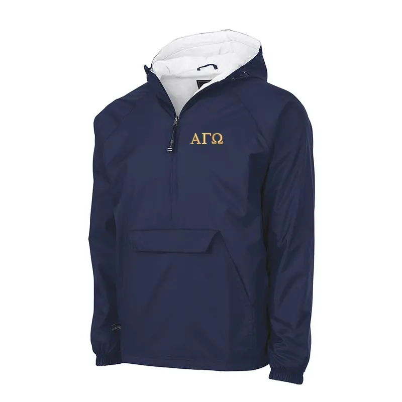 Alpha Gamma Omega Flannel Lined Windbreaker - Letters 1