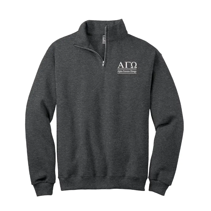 Alpha Gamma Omega Quarter Zip Sweatshirt - 2 Line Design 1