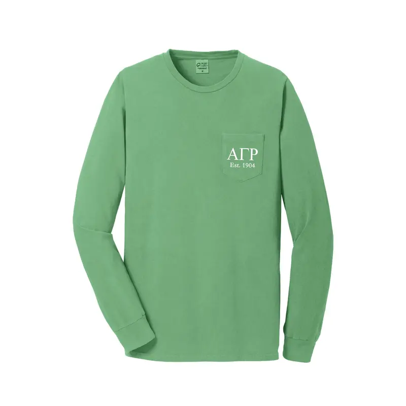 Alpha Gamma Rho Long Sleeve Pocket Tee 1