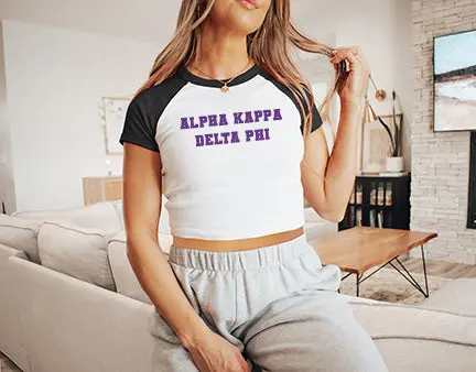 Alpha Kappa Delta Chi Short Sleeve Crop Raglan 1
