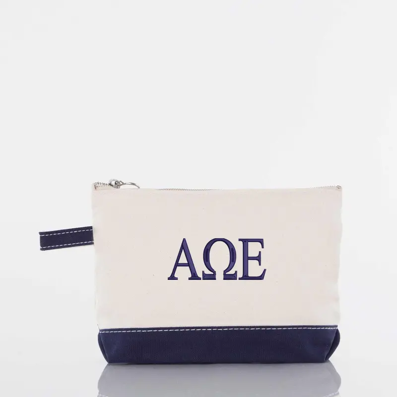 Alpha Omega Epsilon Canvas Cosmetic Bag 1