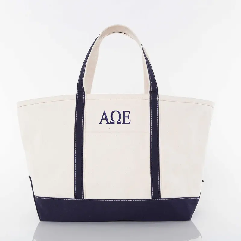 Alpha Omega Epsilon Large Canvas Tote Bag 1
