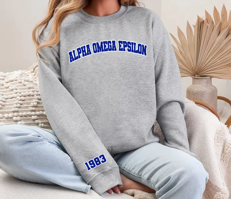 Alpha Omega Epsilon Varsity Crewneck 1983 1