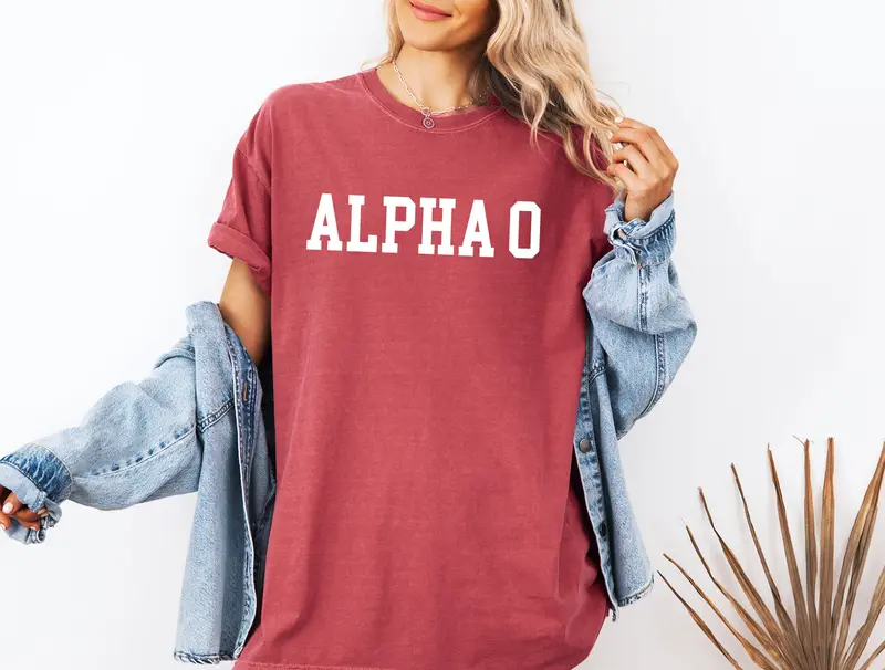 Alpha Omicron Pi Heavyweight Short Sleeve T-Shirt - Aopi Comfort Colors Sorority Tee (Copy) 1