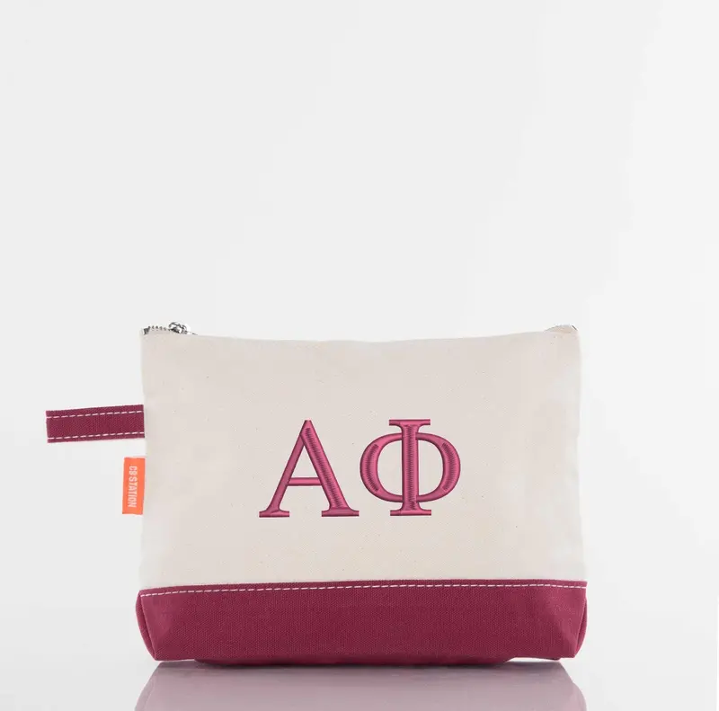 Alpha Phi Canvas Cosmetic Bag 1