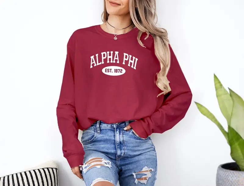 Alpha Phi Long Sleeve Vintage T-Shirt 1