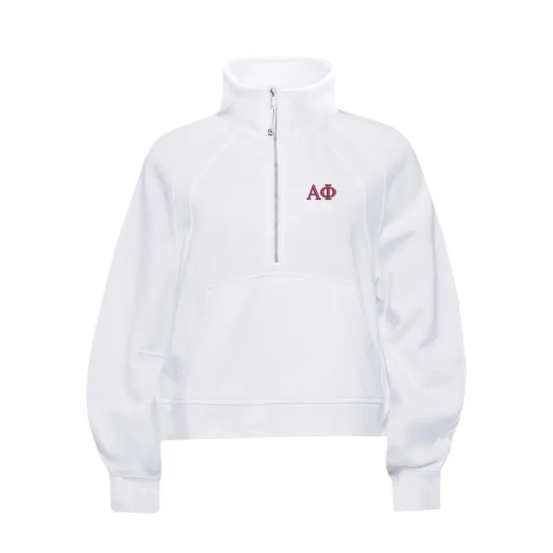 Alpha Phi Lululemon Scuba Oversized Funnel-Neck Half Zip - White 1