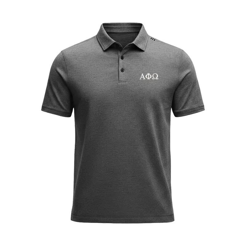 Alpha Phi Omega Lululemon Evolution Short-Sleeve Polo - Heathered Black 1