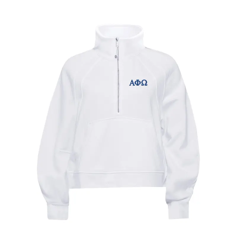 Alpha Phi Omega Lululemon Scuba Oversized Funnel-Neck Half Zip - White 1