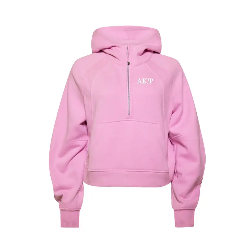 Alpha Phi Omega Lululemon Scuba Oversized Half-Zip Hoodie - Pink Frosting 1