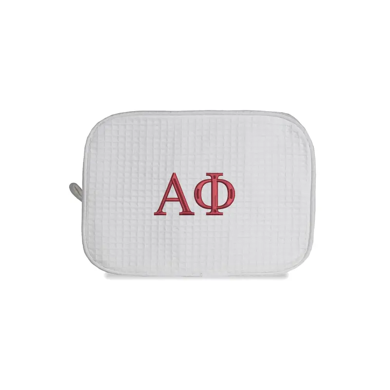 Alpha Phi Waffle Weave Cosmetic Bag 1