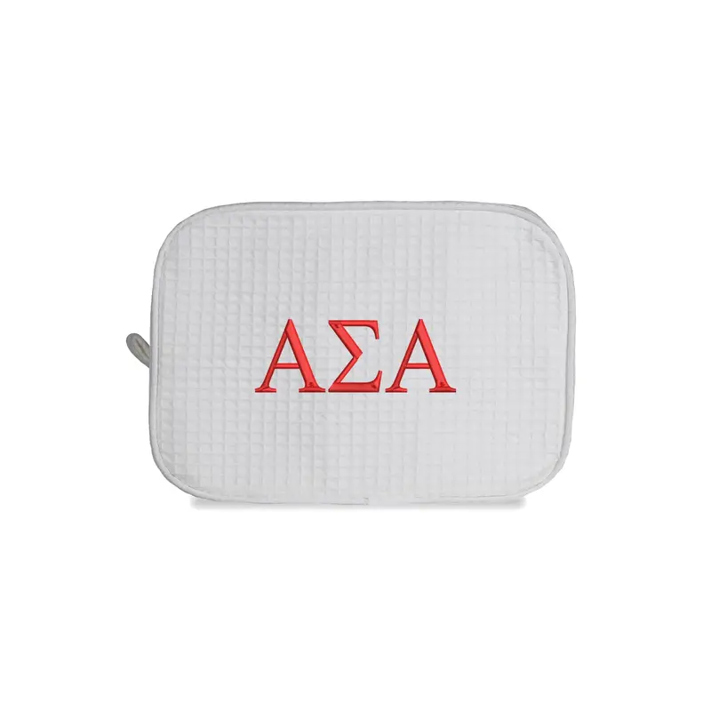 Alpha Sigma Alpha Waffle Weave Cosmetic Bag 1