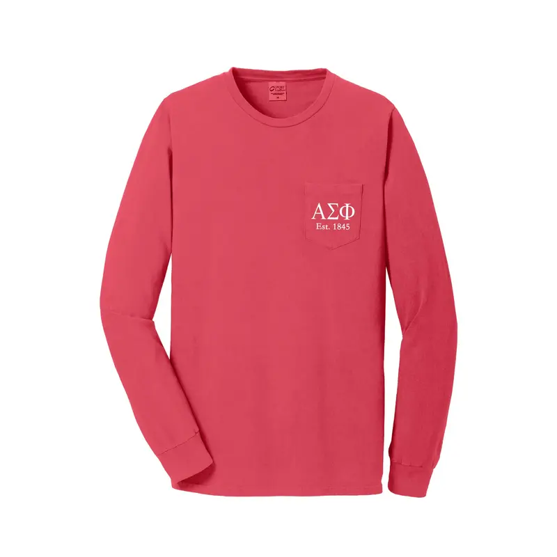 Alpha Sigma Phi Long Sleeve Pocket Tee 1