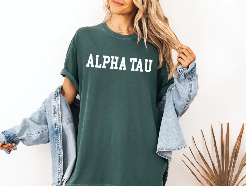 Alpha Sigma Tau Heavyweight Short Sleeve T-Shirt - Comfort Colors 1