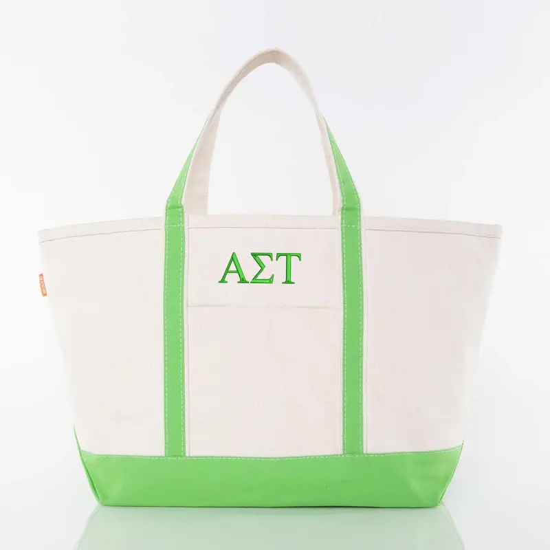 Alpha Sigma Tau Large Canvas Tote Bag 1