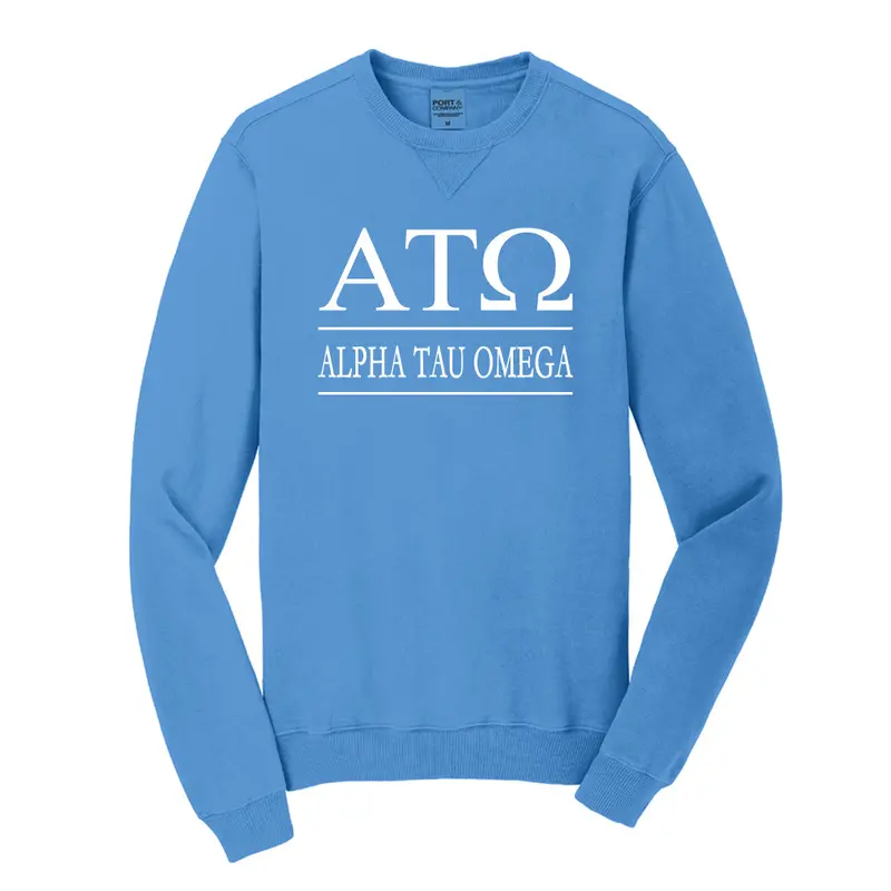 Alpha Tau Omega Beach Washed Crewneck Sweatshirt 1