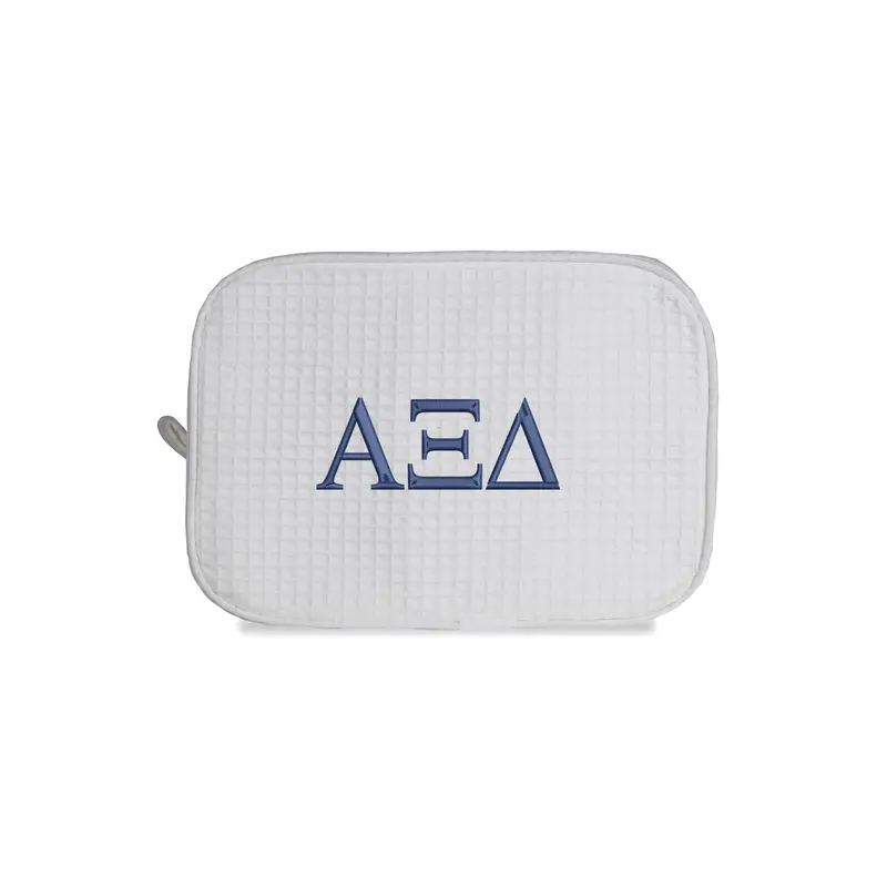 Alpha Xi Delta Waffle Weave Cosmetic Bag 1