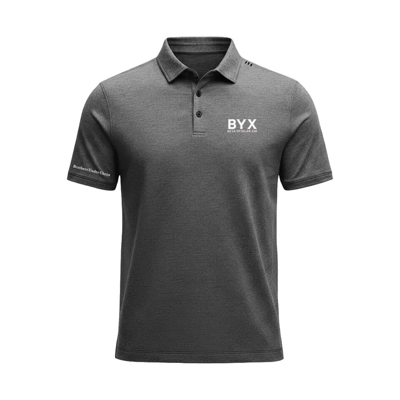 Beta Upsilon Chi Lululemon Evolution Short-Sleeve Polo - Heathered Black 1