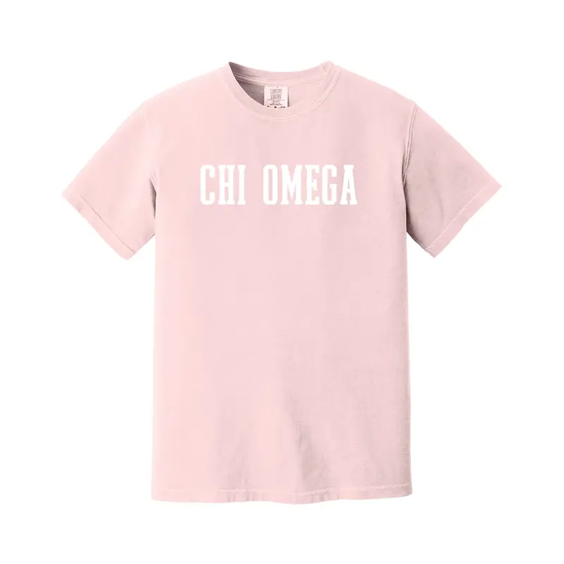 Chi Omega Heavyweight Short Sleeve T-Shirt - Comfort Colors Sorority Tee 1