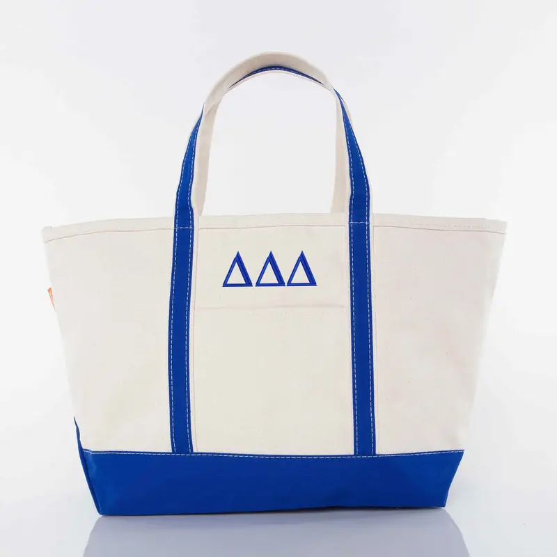Delta Delta Delta Large Canvas Tote Bag 1