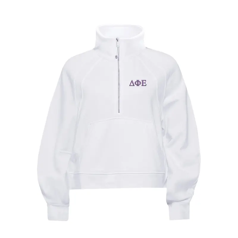 Delta Phi Epsilon Lululemon Scuba Oversized Funnel-Neck Half Zip - White 1