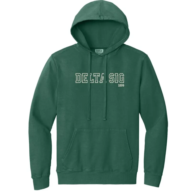 Delta Sigma Phi Hooded Pullover Vintage Sweatshirt 1