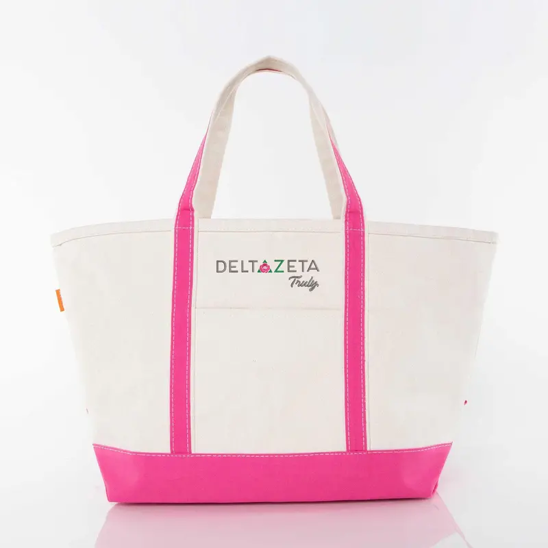 Delta Zeta Large Canvas Tote Bag - Logo 1