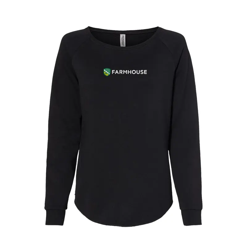 Farmhouse Ladies Wide Neck Crew Sweatshirt 1