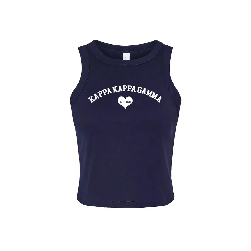 Kappa Kappa Gamma Crop Tank Top - Women's Micro Rib Racer Tank - Kkg Sorority 1