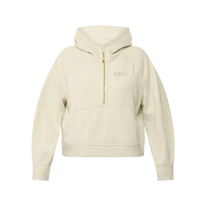 Limited Edition Alpha Phi Omega Lululemon Scuba Oversized Half-Zip Hoodie - Ivory & Gold 1