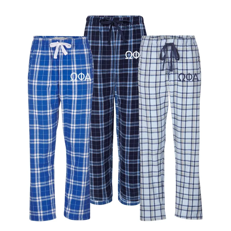 Omega Phi Alpha Flannel Pants - Embroidered Ophia Pajama Bottoms 1