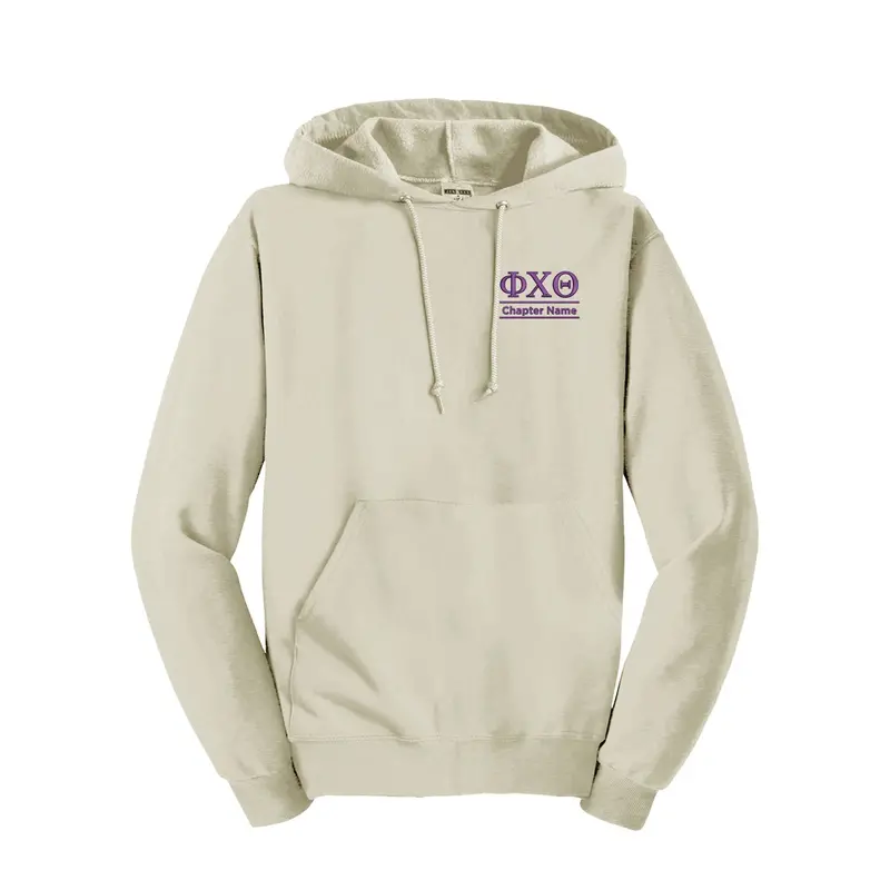 Phi Chi Theta Embroidered Hooded Sweatshirt - Chapter Name 1