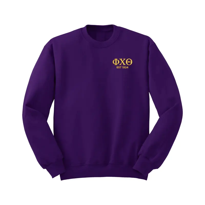 Phi Chi Theta Est 1924 Embroidered Crewneck 1
