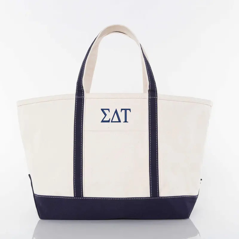 Sigma Delta Tau Large Canvas Boat Tote 1