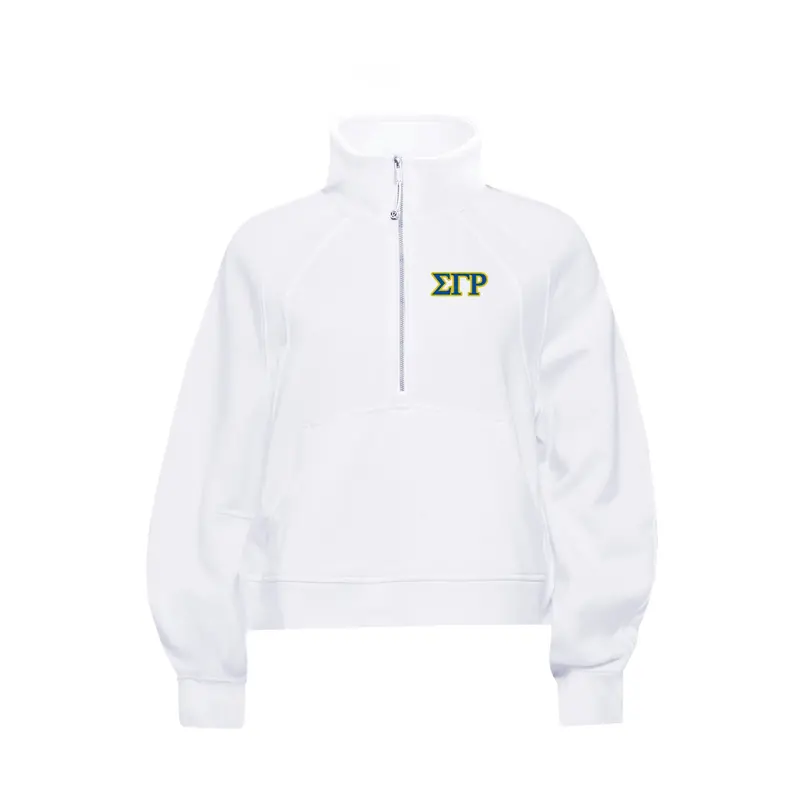 Sigma Gamma Rho Lululemon Scuba Oversized Funnel Neck Half Zip - White 1