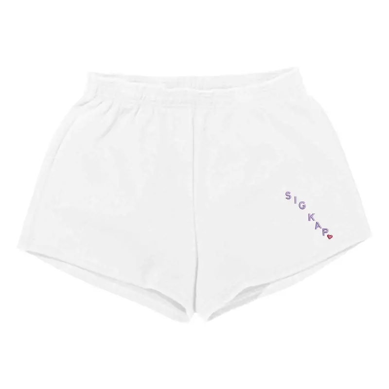 Sigma Kappa Fleece Shorts - White 1