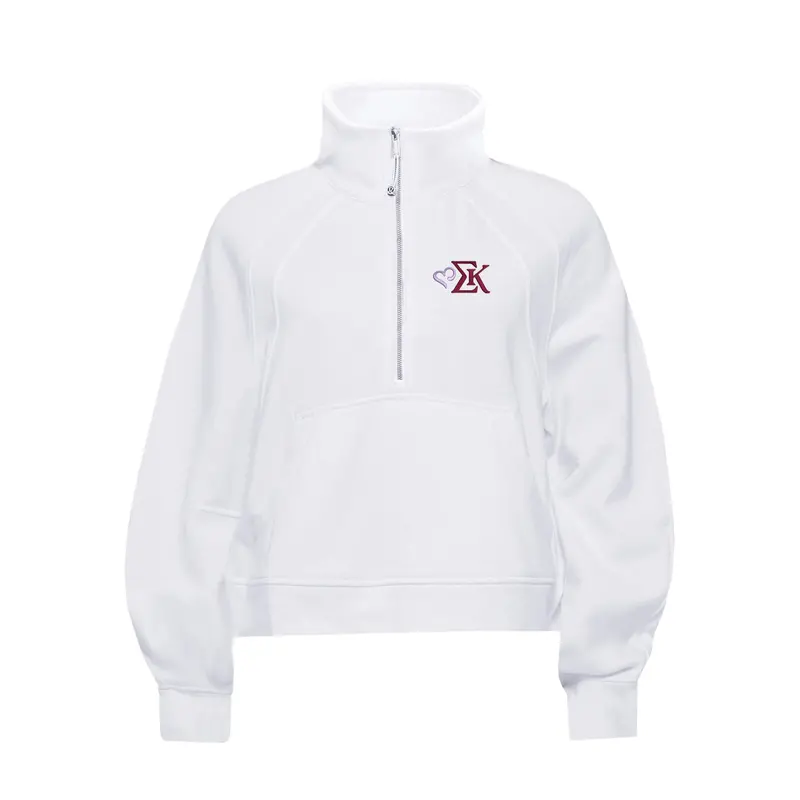 Sigma Kappa Lululemon Scuba Oversized Funnel-Neck Half Zip - White Sk Heart Logo 1