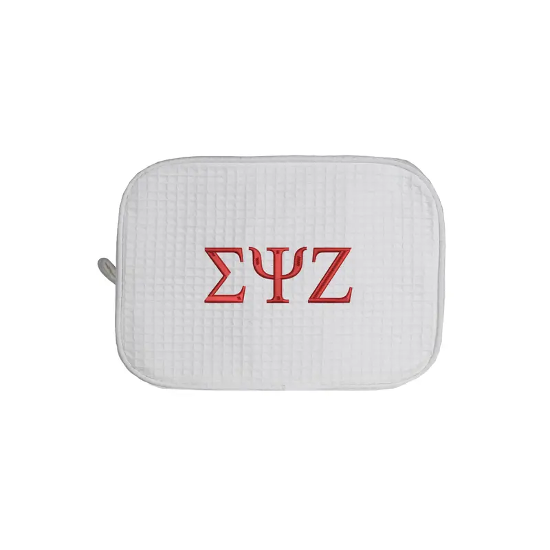 Sigma Psi Zeta Waffle Weave Cosmetic Bag 1