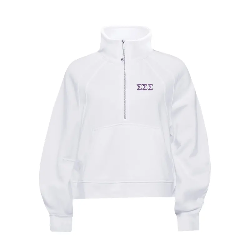 Sigma Sigma Sigma Lululemon Scuba Oversized Funnel-Neck Half Zip - White 1