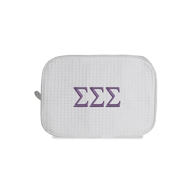 Sigma Sigma Sigma Waffle Weave Cosmetic Bag 1
