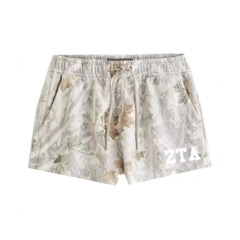 Sorority Letters Camo Cloud Fleece Shorts - Camouflage 1