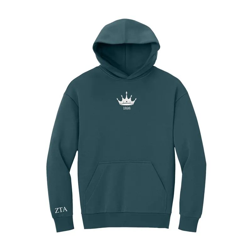Zeta Tau Alpha Heavyweight Fleece Hoodie - 1898 Crown 1