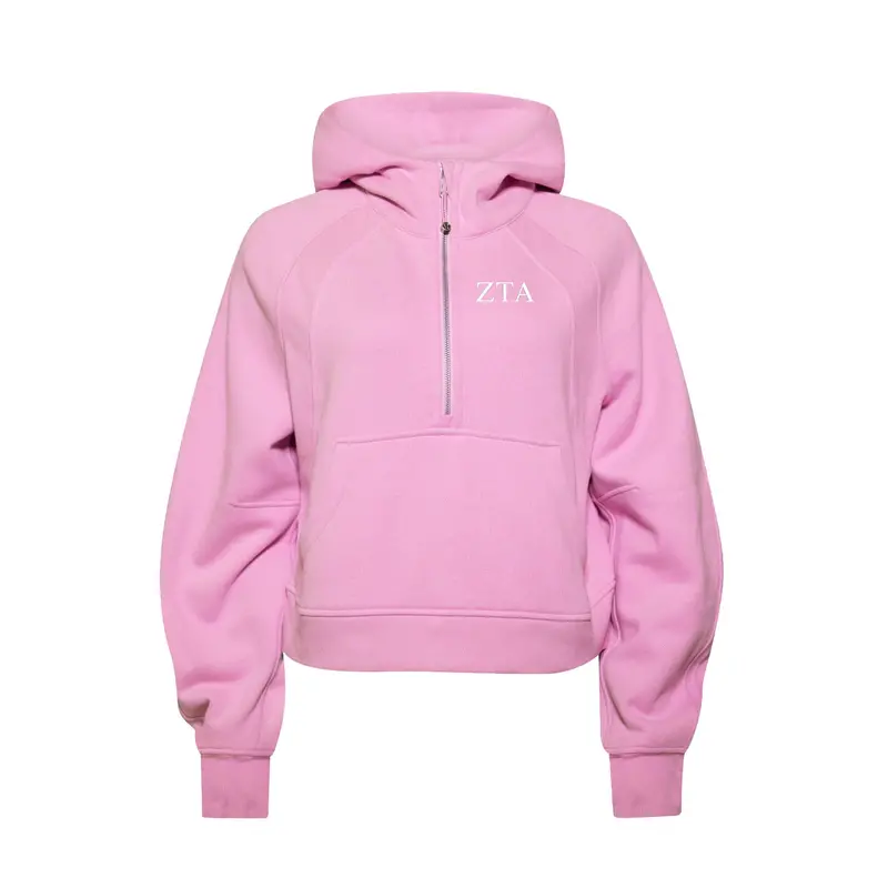 Zeta Tau Alpha Lululemon Scuba Oversized Half-Zip Hoodie - Pink Frosting 1