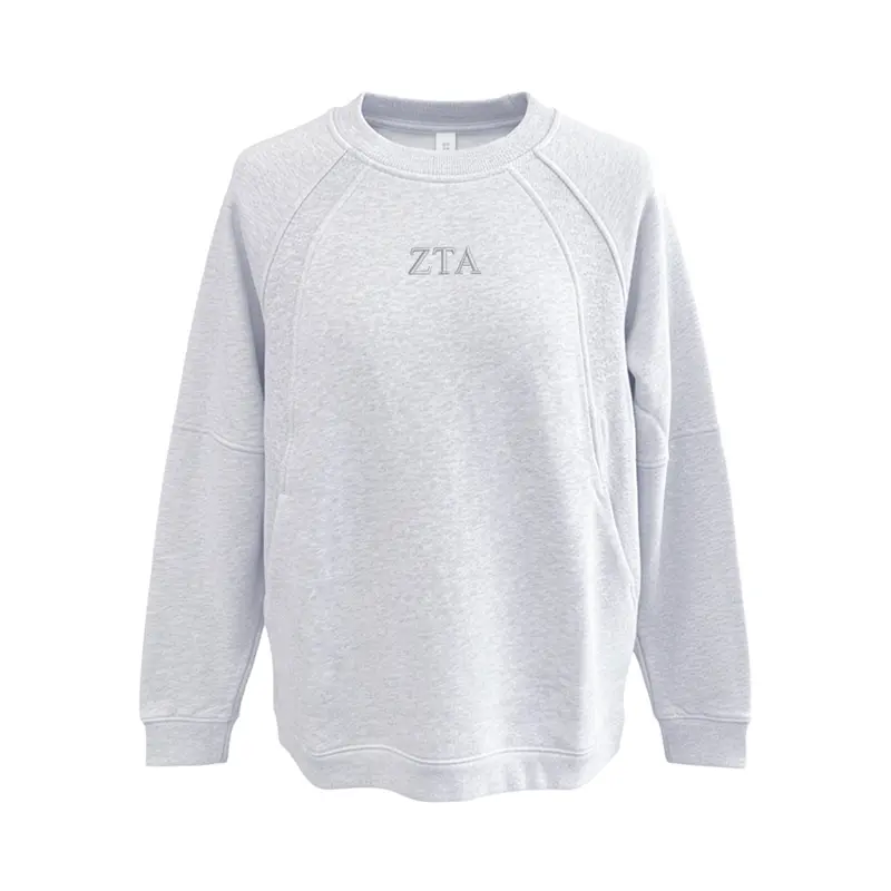 Zeta Tau Alpha Lululemon Scuba Oversized Long Crewneck - Letters 1