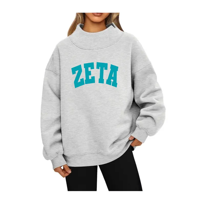 Zeta Tau Alpha Mock Neck Sweatshirt - Zeta 1